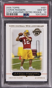 2005 Topps "50th Anniversary" #431 Aaron Rodgers Rookie Card - PSA GEM MT 10
